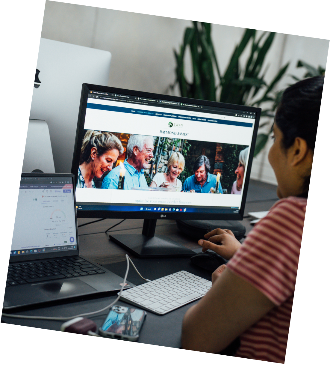 Designer working on a client project